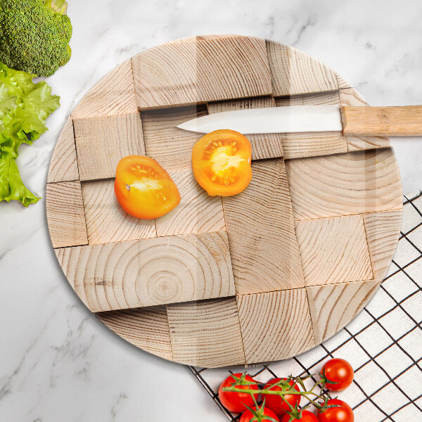 Chopping board glass Wooden squares