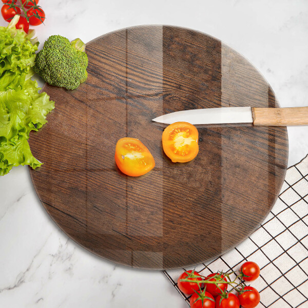 Chopping board glass Dark wood board