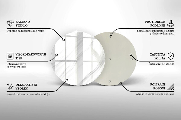 Chopping board glass Delicate marble