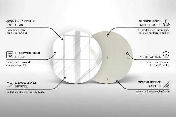 Chopping board glass Delicate marble