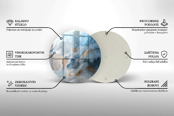 Chopping board glass Marble texture
