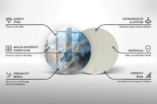 Chopping board glass Marble texture