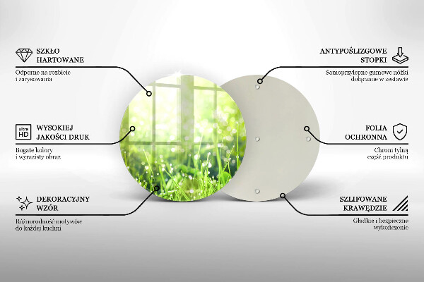 Chopping board glass Nature - grass and dew