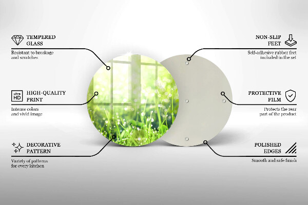 Chopping board glass Nature - grass and dew