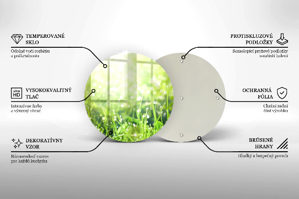 Chopping board glass Nature - grass and dew