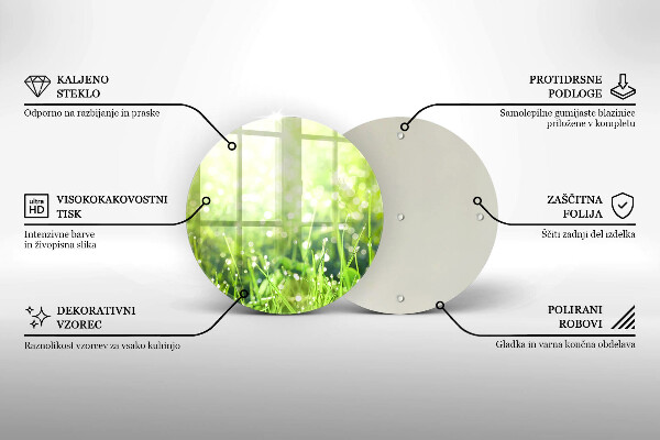 Chopping board glass Nature - grass and dew