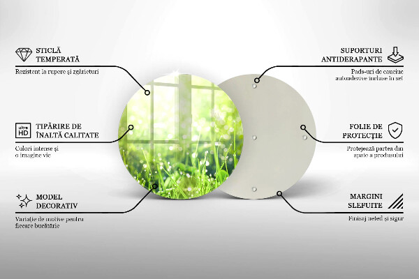 Chopping board glass Nature - grass and dew