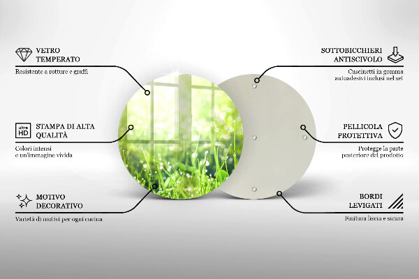 Chopping board glass Nature - grass and dew