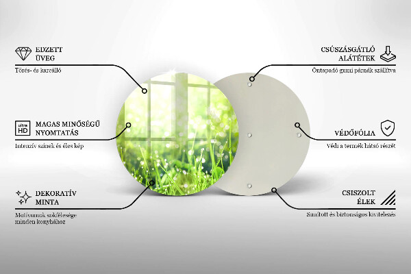 Chopping board glass Nature - grass and dew