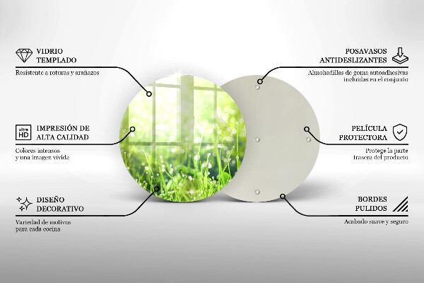 Chopping board glass Nature - grass and dew