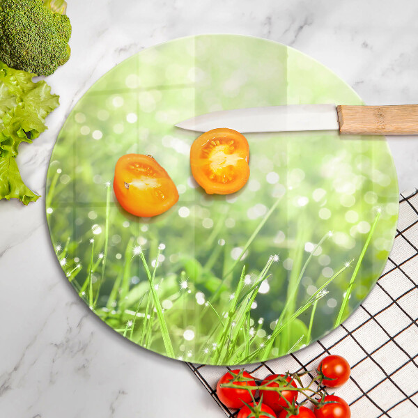 Chopping board glass Nature - grass and dew