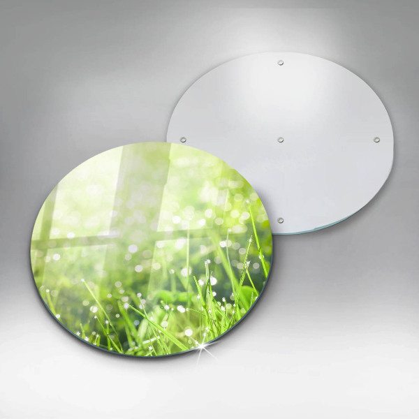 Chopping board glass Nature - grass and dew
