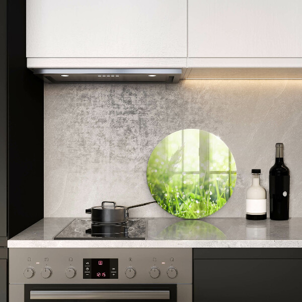 Chopping board glass Nature - grass and dew