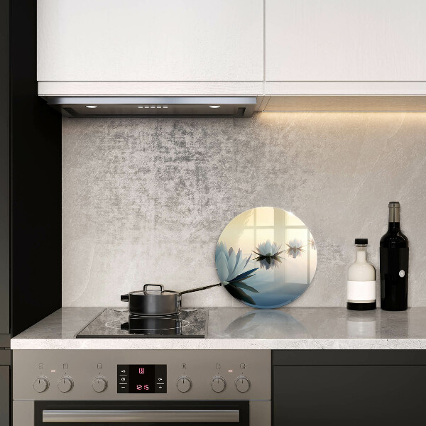 Chopping board glass Lilie flowers on the water