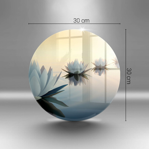 Chopping board glass Lilie flowers on the water