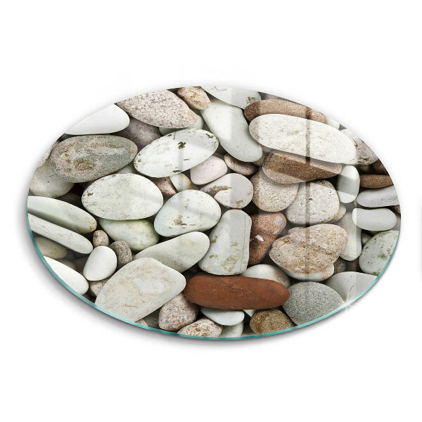 Chopping board glass Background small stones