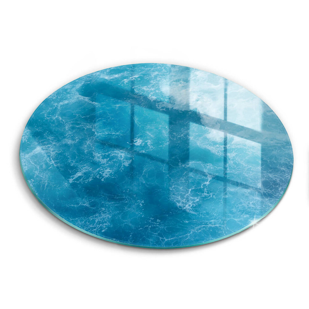 Chopping board glass Blue water