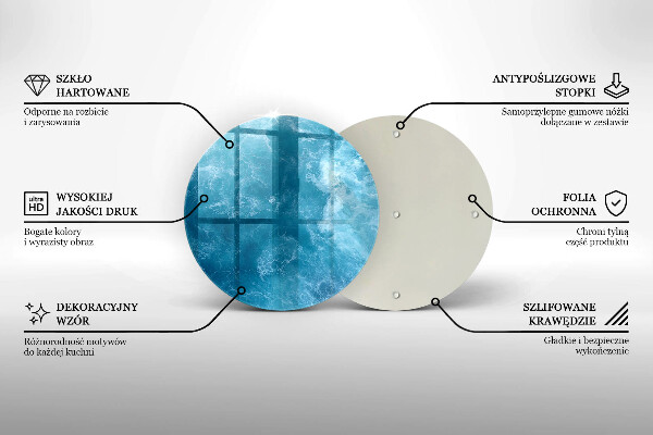 Chopping board glass Blue water