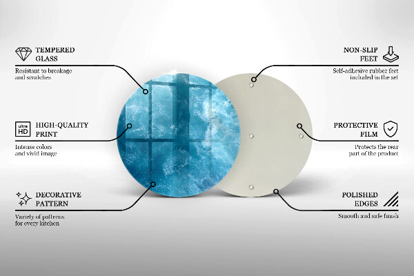 Chopping board glass Blue water