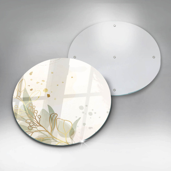 Glass cutting board Watercolor and golden leaves