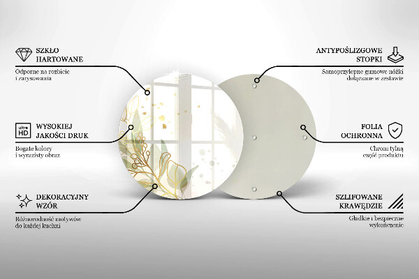 Glass cutting board Watercolor and golden leaves