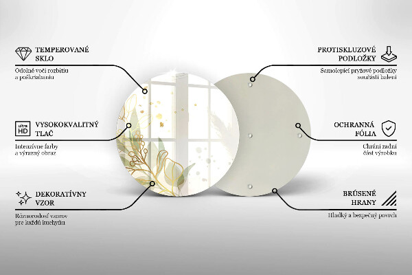 Glass cutting board Watercolor and golden leaves