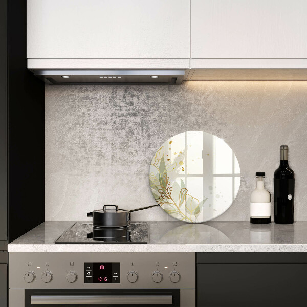 Glass cutting board Watercolor and golden leaves