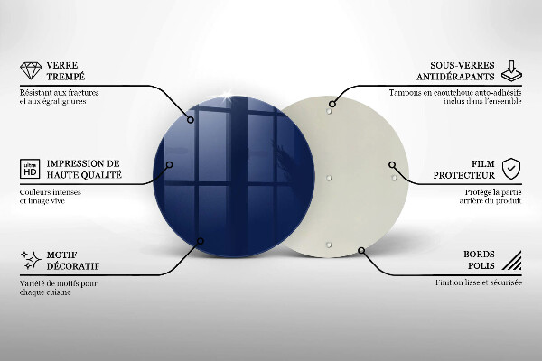 Chopping board glass Blue color