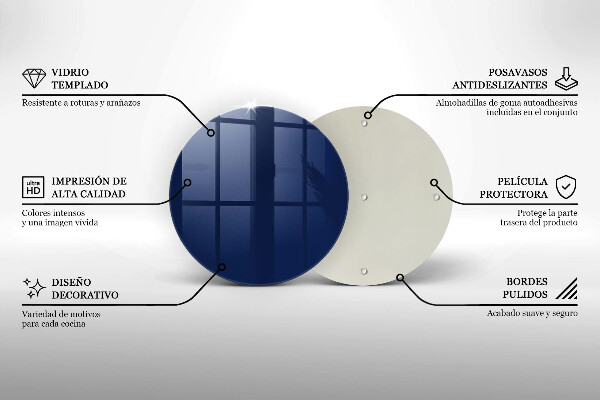 Chopping board glass Blue color