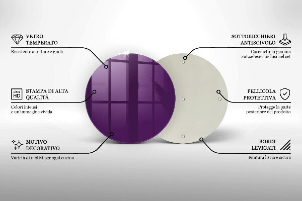 Chopping board glass Violet colour