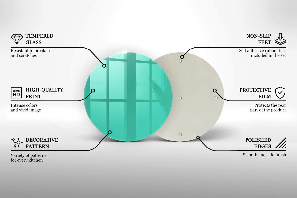 Chopping board glass Green color