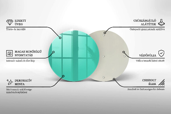 Chopping board glass Green color