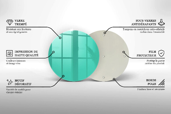 Chopping board glass Green color