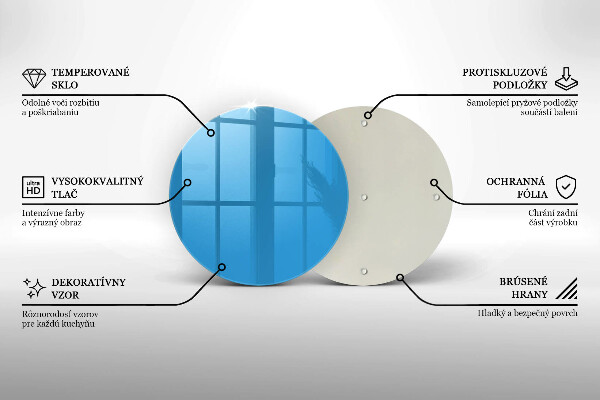 Chopping board glass Blue color