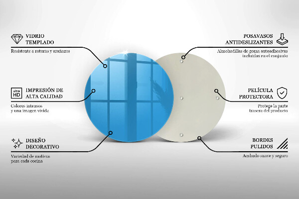 Chopping board glass Blue color