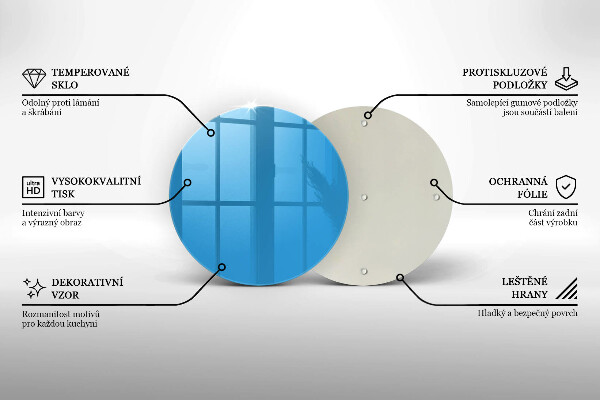 Chopping board glass Blue color