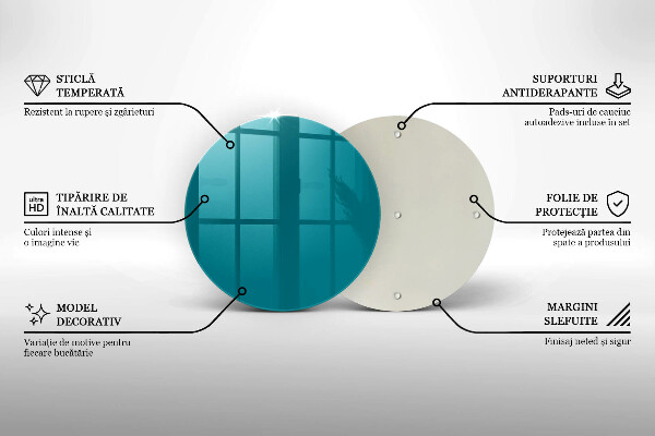 Chopping board glass Turquoise