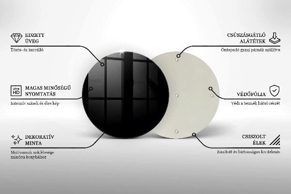 Chopping board glass Black colour