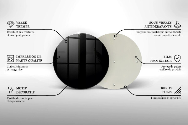 Chopping board glass Black colour