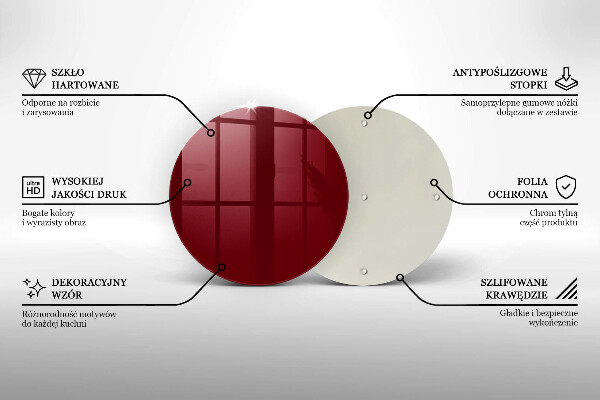 Chopping board glass Burgundy