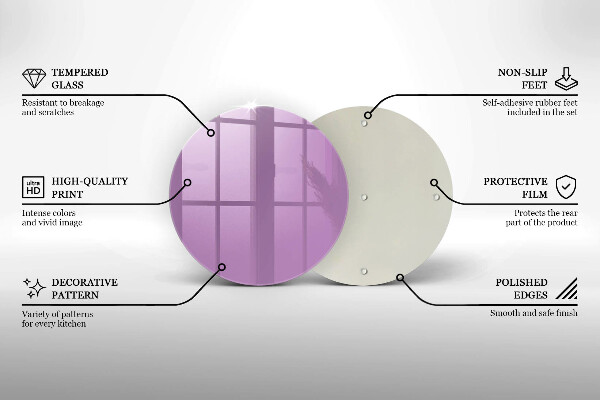 Chopping board glass Violet colour