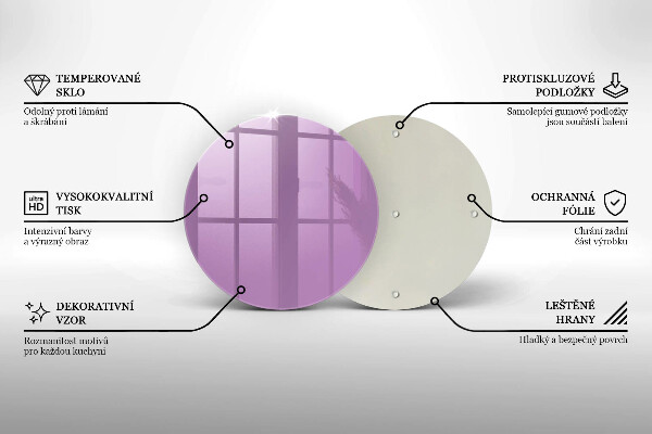 Chopping board glass Violet colour