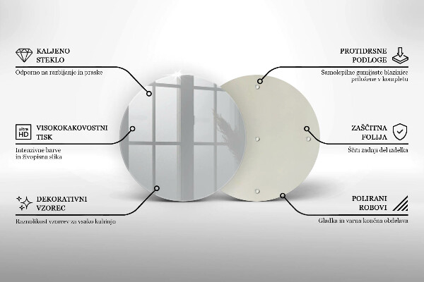 Chopping board glass Grey colour