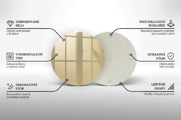 Chopping board glass Beige colour