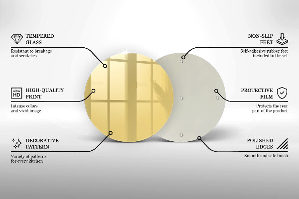 Chopping board glass Yellow