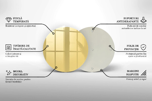 Chopping board glass Yellow