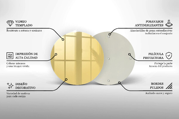 Chopping board glass Yellow