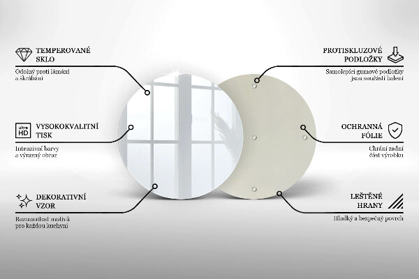 Chopping board glass White color