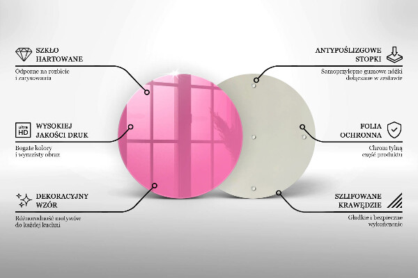 Chopping board glass Pink color