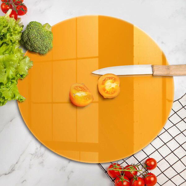 Chopping board glass Dark yellow color